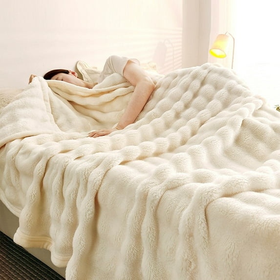 Up to 65 off!Yyuenw Faux Fur Throw Blanket with 3D Bubbles Super Soft Fuzzy Cozy Thick Blanket for Couch Chair Sofa Cozy Blanket Plush Fluffy Blanket for Summer, 47×78 Inches