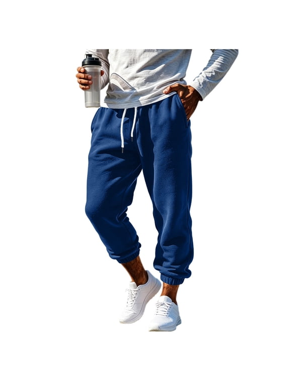 Fleece Elastic Bottom Sweatpants Loose Fit Elastic Waist Casual Fashion Baggy Pants Drawstring Warm Joggers with Pockets