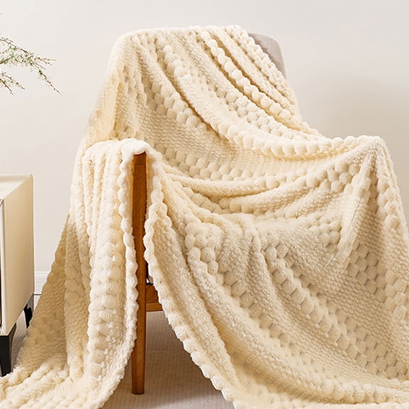 Clearance Under $5!Yyuenw Fleece Throw Blanket for Couch or Bed 3D Clouds Stylish Jacquard Lightweight Blanket for Sofa,Home Decor, 300 GSM Fleece Cozy Warm, Suitable for All Seasons, 27×49 inches