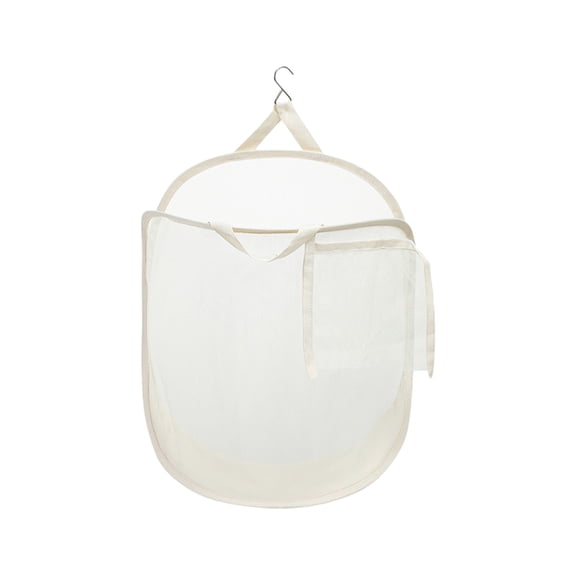 Yyuenw Foldable Mesh Laundry Basket, Separated Compartments for Dirty Clothes, Breathable Wall Mounted Storage Bucket for Home