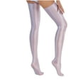 thumbnail image 1 of Yyuenw Glossy Thigh High Stockings for Women, Shiny Satin Footed Socks with Elastic Top Band, Dancing Stage Wear, 1 of 4