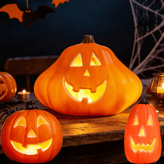Yyuenw Halloween Jack-O'-Lantern LED Light, Waterproof Glowing Pumpkin Decoration for Outdoor Yard, Garden, Mall, Shop Window Display
