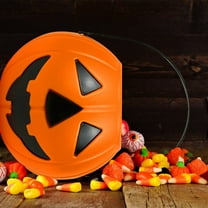 Yyuenw Halloween Portable Pumpkin Bucket Candy Gift Pumpkin Jar,Plastic Buckets with Handles for Kids Trick or Treat,Halloween Candy Bucket Halloween Pumpkin Basket