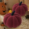 thumbnail image 1 of Yyuenw Halloween Pumpkin Plush Pillow, 3D Simulated Pumpkin Pillow, Teddy Fleece Pumpkin Throw Pillows, Halloween Happy Halloween Sherpa Fall Decorative Pumpkin Shaped Pillow Cute 3D Shaped Cushion, 1 of 5