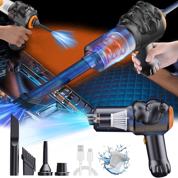 Yyuenw Handheld Vacuum Cleaner Cordless, Mini Handheld Car Vacuum Cleaner Portable Rechargeable 3 in 1 Dust Buster & Air Blower & Hand Pump for Car, Home, Office, Pet Hair Travel Cleaning