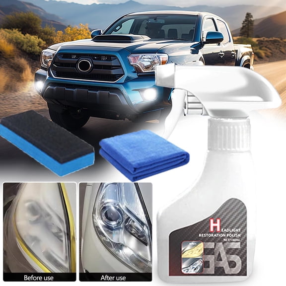 Yyuenw Headlight Restoration Kit With Crystal Coating - Yellow Removal And Lens Refurbishing Cleaner For Car Headlights 180ml