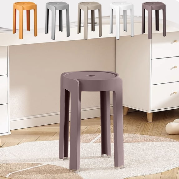 Yyuenw Home Chairs Made Of Thick Plastic Can Be Stacked And Stacked,Simple Chairs,Windmill Stools High Round Stools Rubber Stools