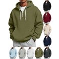 thumbnail image 1 of Yyuenw Hoodies for Men Quarter Zip Long Sleeve Pullover Casual Loose Fit Athletic Drawstring Hooded Sweatshirts with Pocket, 1 of 7
