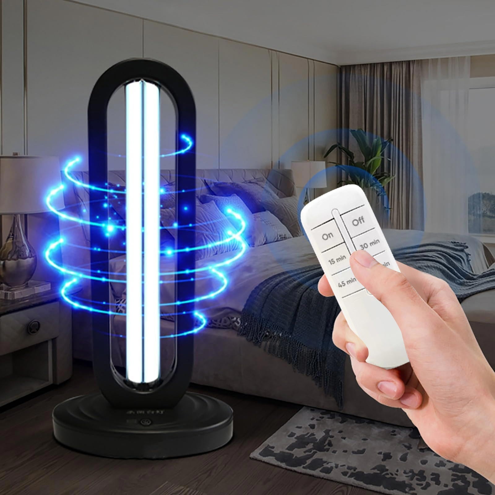 Yyuenw Household Remote-controlled Desktop Sterilization Lamp,Home Desk Lamp Lighting,Sanitizer Lamps,99.99% Disinfection Rate,Odor Elimination