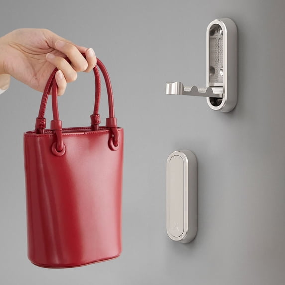 Yyuenw Invisible Folding Clothes Hook,Bathroom Wall Hook Retractable,Wall Hanging No Perforation Required,For Closet Scarf Hat Robe Key Purse Bag,Minimalist Style