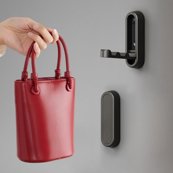 Yyuenw Invisible Folding Clothes Hook,Bathroom Wall Hook Retractable,Wall Hanging No Perforation Required,For Closet Scarf Hat Robe Key Purse Bag,Minimalist Style