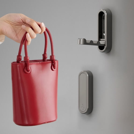 Yyuenw Invisible Folding Clothes Hook,Bathroom Wall Hook Retractable,Wall Hanging No Perforation Required,For Closet Scarf Hat Robe Key Purse Bag,Minimalist Style