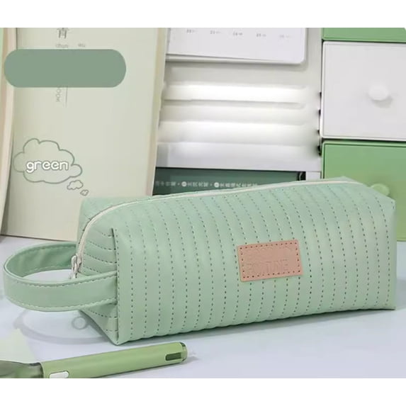 Yyuenw Large Capacity Pencil Case, Japanese-Style Minimalist Stationery Pouch with Handle, Portable Storage Bag Ideal for Organizing Stationery