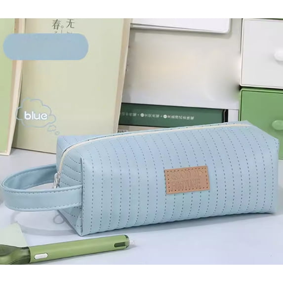 Yyuenw Large Capacity Pencil Case, Japanese-Style Minimalist Stationery Pouch with Handle, Portable Storage Bag Ideal for Organizing Stationery