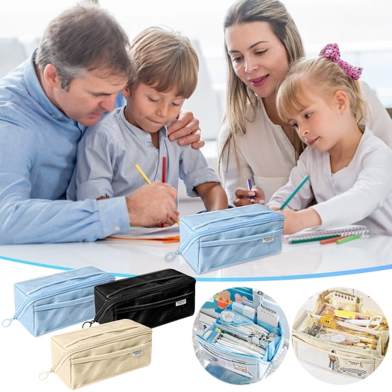 Yyuenw Large Capacity Pencil Case, Multi-Compartment Design Versatile Pencil Case, Convenient Handheld Pencil Container, Unisex Cute Stationery Organizer