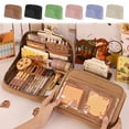thumbnail image 1 of Yyuenw Large Capacity Pencil Case, Multi-Functional Stationery Pouch, Features Multiple Compartments Enables Organized Storage of Stationery, 1 of 6