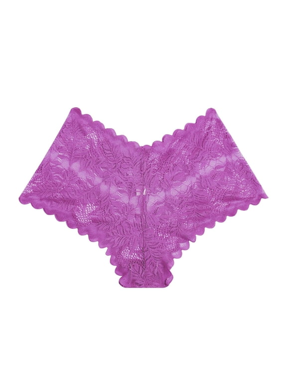 Low Rise Lace Thong Panties for Women, V Shaped Waist Floral Lace Underwear, Sheer Feminine Briefs