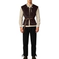thumbnail image 1 of Yyuenw Men Medieval Renaissance 4Pcs Outfit Shirt Vest Pants Belt Cosplay Costume Theme Halloween Set, 1 of 9