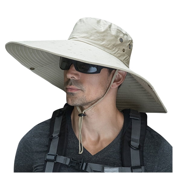 Yyuenw Men's Quick Dry Sun Hat, Breathable Extra Wide Brim Boonie Cap, Lightweight UV Protection Visor for Summer,Outdoor Sports