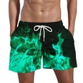 thumbnail image 1 of Yyuenw Men's Stylish Flame Gradient Shorts Quick Dry Drawstring Summer Beach Shorts with Pockets for Casual Vacation, 1 of 5