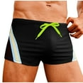 thumbnail image 1 of Yyuenw Men's Swim Trunks, Athletic Boxer Swimsuit with Drawstring, Quick Dry Color Block Swimwear for Swimmers & Surfers, 1 of 8