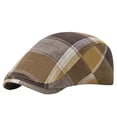 thumbnail image 1 of Yyuenw Men's Women's Vintage Plaid Flat Cap, British Style Tartan Ivy Newsboy Hat, Cotton Blend Beret for Casual,Business Wear, 1 of 3