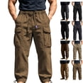 thumbnail image 1 of Dvprdro Mens Cotton Sweatpants Elastic Bottom Drawstring Casual Athletic Jogger Pants Cargo Loose Fit Lounge Hiking Workout Sweat Pants with Multi Pockets, 1 of 6