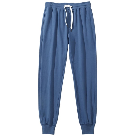 Dvprdro Mens Cotton Sweatpants Elastic Waist Drawstring Casual Athletic Lounge Pants Elastic Bottom Workout Trousers with Pockets