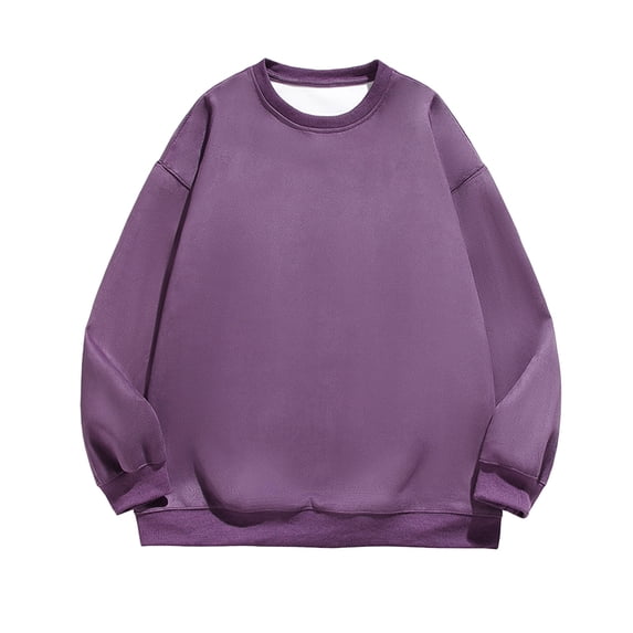 Dvprdro Mens Crew Neck Sweatshirts Plus Size Loose Fit Long Sleeve Solid Pullover Casual Soft Shirts