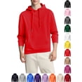 thumbnail image 1 of Yyuenw Hoodies for Men Long Sleeve Fleece Solid Pullover Casual Athletic Drawstring Hooded Sweatshirts with Pocket Red M, 1 of 7
