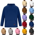 thumbnail image 1 of Chiccall Mens Fleece Hoodie Loose Fit Drawstring Long Sleeve Hooded Sweatshirts Winter Casual Warm Athletic Pullover Sweatshirts with Pocket, 1 of 4