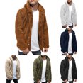 thumbnail image 1 of Chiccall Mens Fleece Jacket,Button Down Long Sleeve Solid Casual Hooded Jacket,Soft Comfy,Lightweight yet Warm, 1 of 7