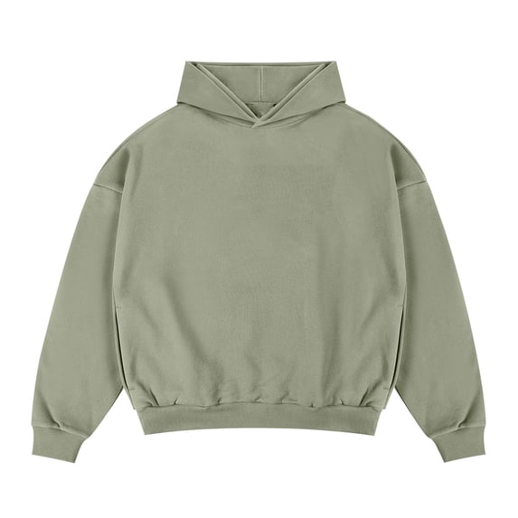 Chiccall Mens Fleece Lined Hoodie Loose Fit Solid Color Long Sleeve Hooded Sweatshirts Fashion Casual Athletic Pullover