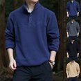 thumbnail image 1 of Chiccall Mens Fleece Pullover Sweatshirts Quarter Button Plus Size Long Sleeve Sweatshirts Fashion Casual Loose Fit Comfy Athletic Tops, 1 of 7
