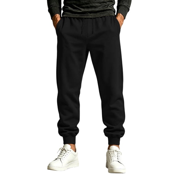 Dvprdro Mens Fleece Sweatpants Closed Bottom Elastic Waist Drawstring Casual Athletic Joggers Fashion Workout Lounge with Pockets