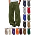 thumbnail image 1 of Chiccall Mens Fleece Sweatpants Super Loose Fit Elastic Waist Wide Leg Open Bottom Casual Fashion Baggy Pants with Pockets Green XL, 1 of 7