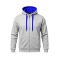 thumbnail image 1 of Chiccall Mens Full Zip Hoodie Drawstring Long Sleeve Colorblock Hooded Sweatshirts Casual Athletic Jacket with Pockets, 1 of 6