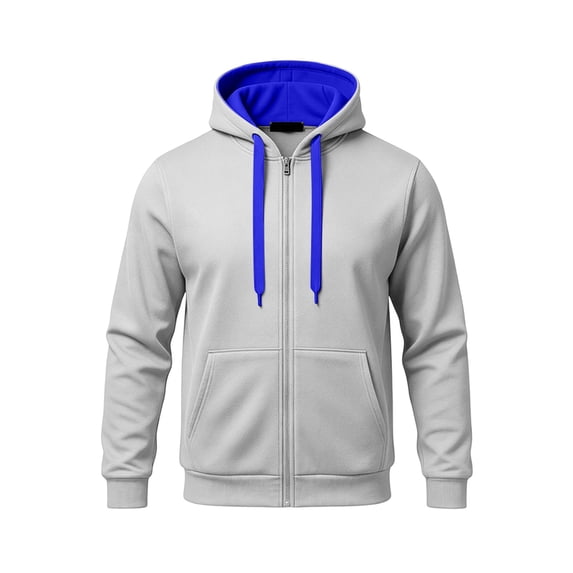 Chiccall Mens Full Zip Hoodie Drawstring Long Sleeve Colorblock Hooded Sweatshirts Casual Athletic Jacket with Pockets