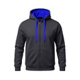 thumbnail image 1 of Chiccall Mens Full Zip Hoodie Drawstring Long Sleeve Colorblock Hooded Sweatshirts Casual Athletic Jacket with Pockets, 1 of 6