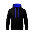 thumbnail image 1 of Chiccall Mens Full Zip Hoodie Drawstring Long Sleeve Colorblock Hooded Sweatshirts Casual Athletic Jacket with Pockets, 1 of 5