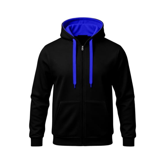 Chiccall Mens Full Zip Hoodie Drawstring Long Sleeve Colorblock Hooded Sweatshirts Casual Athletic Jacket with Pockets