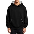 thumbnail image 1 of Chiccall Mens Hoodie Long Sleeve Colorblock Hooded Sweatshirts Outdoor Casual Athletic Loose Fit Sweatshirts with Pocket, 1 of 6