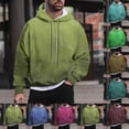 thumbnail image 1 of Chiccall Mens Hoodie Loose Fit Drawstring Long Sleeve Pullover Sweatshirts Washed Vintage Hoodie Casual Athletic with Pocket, 1 of 5