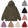 thumbnail image 1 of Chiccall Mens Hoodie Loose Fit Long Sleeve Solid Hooded Sweatshirts Casual Comfy Athletic Outdoor Pullover Sweatshirts with Pocket, 1 of 5