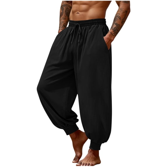 Dvprdro Mens Lightweight Sweatpants Elastic Waist Super Loose Fit Closed Bottom Fashion Casual Baggy Pants Drawstring Breathable Lounge with Pockets
