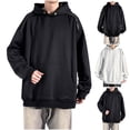 thumbnail image 1 of Chiccall Mens Oversized Hoodie Long Sleeve Button Hooded Sweatshirts Plus Size Outdoor Casual Hiking Athletic Pullover Sweatshirts with Pocket, 1 of 4