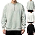 thumbnail image 1 of Chiccall Mens Plus Size Sweatshirts Quarter Zip Long Sleeve Solid Pullover Sweatshirts Casual Loose Fit Athletic Sweat Shirts for Men, 1 of 7