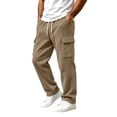 thumbnail image 1 of Dvprdro Mens Sweatpants Cargo Wide Leg Elastic Waist Drawstring Baggy Pants Casual Athletic Open Bottom Lounge Workout Outdoor Joggers with Pockets, 1 of 7