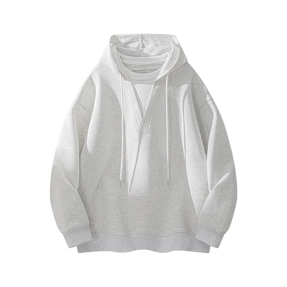Dvprdro Mens V Neck Hoodie Long Sleeve Drawstring Hooded Sweatshirts Casual Athletic Sweatshirts for Men