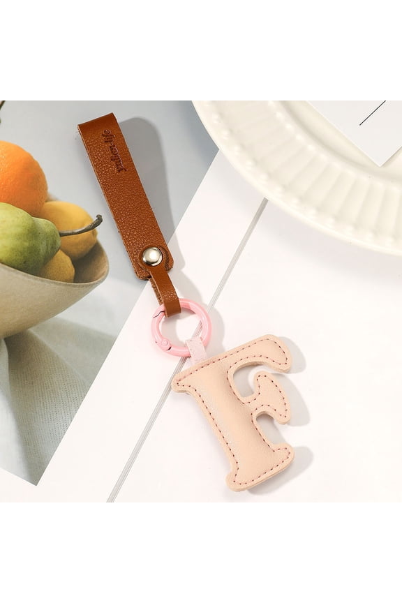 New Leather Letter A-Z Keychain for Women Men Multiple Colors Purse Handbags Alphabet Initial Letter Car Key Ring Novelty Key Chain
